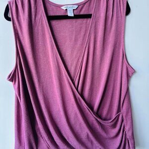 Athleta Size 1X Mauve Tawny Rose Breezy Wrap Tank Top Sleeveless Athleisure wear